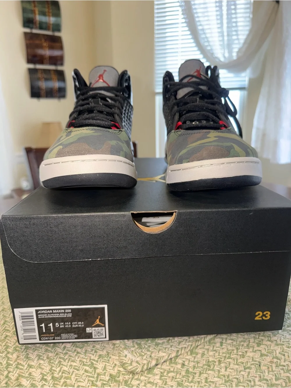 Air Jordan Maxin 200 Men's Camo Black Low-Top Sneakers size 11.5 new!!